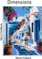 Mrnsiet Paint by Number for Adults Beginners, Easy Seaside Town Paint by Numbers Kits on Canvas, Coastal City Oil Painting Kits Adults' Paint-by-Number Kits for Home Wall Decor 16x20 Inch - Image 4