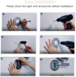 Rocollos Rechargeable Wall Mounted Lighted Makeup Mirror Chrome, 8 Inch Double-Sided LED Vanity Mirror 1X/10X Magnification,3 Color Lights Touch Screen Dimmable 360°Swivel 13 Inch Extendable - Image 8