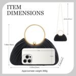 Clutch Purses for Women Pleated Evening Bag–Silk Handbag with Detachable Chain,Luxury Formal Clutch for Prom,Wedding,Dinner - Image 4