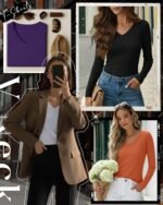 Huukeay 4 Pack Women's V Neck Long Sleeve T Shirts Basic Tops Casual Fall Loose Fit Blouse Tee Clothes Fashionable Outfits - Image 6