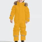 Snow Suit for Kids Winter One Piece Ski Outfits Toddler Snowsuit Girls Boys Water Windproof Insulated Fleece Jumpsuit - Image 3