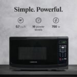 Farberware 0.7 Cu. Ft. Countertop Microwave Oven – 700 Watts Power, Auto Cook Settings, Defrost, Easy Clean and Child Safety Lock - Black - Image 3