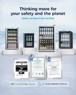 EUHOMY 4.5 Cu.ft Beverage Refrigerator and Cooler, 145 Can Mini fridge with Glass Door for Soda Beer Wine, Small Drink Dispenser with Digital Adjustable Thermostat for Home Office Bar - Image 6