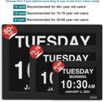 American Lifetime New 2025 Dementia Clock Large Digital Clock for Seniors, Alzheimer Clock Large Display with Custom Alarms, Clock with Day & Date for Elderly, Big Number Digital Calendar Black - Image 3