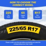 Auto Tightening Snow Chains for Cars, SUVs & Pickup Trucks – 1-Min Quick-Fit Auto Installation, Reusable Universal Emergency Traction Tire Chains – Set of 2（ALN170） - Image 6