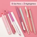 WRITECH Gel Pens Journaling Highlighters: Journal Set Aesthetic Assorted Pastel Color Ink 0.5mm Fine Point Retractable 0.7mm Black Pen Smooth Writing Drawing No Bleed 7ct (Pink) - Image 5