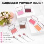 Rosewood Blush Powder Blush for Cheeks with Brush, Matte Blush Palette Blush Powder Face Blusher, Natural Blendable Formula Silky Lightweight Makeup Blush Rubores de Maquillaje, 012# - Image 3