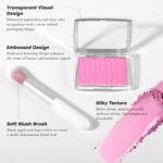 Rosewood Blush Powder Blush for Cheeks with Brush, Matte Blush Palette Blush Powder Face Blusher, Natural Blendable Formula Silky Lightweight Makeup Blush Rubores de Maquillaje, 012# - Image 6