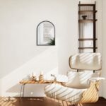 Black Arched Wall Mirror Aluminum Alloy Frame Bathroom Mirror Brushed Metal Vanity Wall Mounted Mirror for LivingRoom Bedroom Entryway Room Home Decor 16"x12" - Image 6