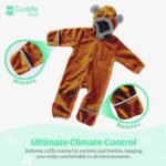 Cuddle Club Fleece Baby Bunting Bodysuit with Hood, Convertible Mittens & Booties, Car Seat Friendly, Soft & Warm, Easy Zip - Image 4