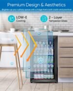 3.2 Cu.Ft Mini Fridge with Glass Door - 126 Can Beverage Refrigerator Cooler for Drink Beer Wine Soda, Small Fridge for Bedroom Office Bar Dorm, 4 Adjustable Shelves, Black - Image 5