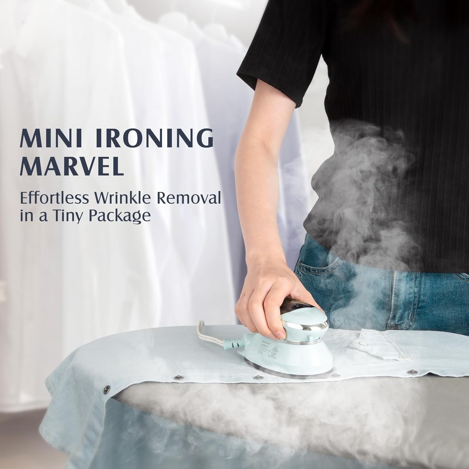 Travel Iron Mini with Steam for Clothes with Dual Voltage, Portable Mini Ironing Machine with Non-Stick Soleplate, Small Iron for Sewing, Quilting and Handcraft - Image 3