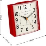 4.7" Vintage Retro Analog Alarm Clock, Super Silent Non Ticking Clock with Night Light, Snooze, Battery Operated, Simply Design, for Living Room, Bedroom, Bedside, Desk, Gift Clock - Image 4