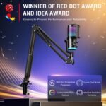 FIFINE USB Streaming Microphone Kit for Gaming, Condenser Mic with RGB, Noise Cancellation, Game/Chat Dial-Plug & Play for PC Twitch/YouTube/Podcast, Includes Boom Arm & Pop Filter-AmpliGame AM6T - Image 3