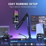 FIFINE USB Streaming Microphone Kit for Gaming, Condenser Mic with RGB, Noise Cancellation, Game/Chat Dial-Plug & Play for PC Twitch/YouTube/Podcast, Includes Boom Arm & Pop Filter-AmpliGame AM6T - Image 5