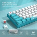 Womier 60% Percent Keyboard,WK61 V2 Mechanical RGB Wired Gaming Keyboard,Hot-Swappable Creamy Key Board with PBT Keycaps,Linear Red Switch for Windows/MAC (Blue) - Image 3