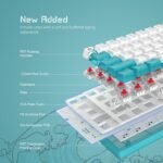 Womier 60% Percent Keyboard,WK61 V2 Mechanical RGB Wired Gaming Keyboard,Hot-Swappable Creamy Key Board with PBT Keycaps,Linear Red Switch for Windows/MAC (Blue) - Image 6