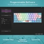 Womier 60% Percent Keyboard,WK61 V2 Mechanical RGB Wired Gaming Keyboard,Hot-Swappable Creamy Key Board with PBT Keycaps,Linear Red Switch for Windows/MAC (Blue) - Image 7