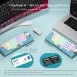 Womier 60% Percent Keyboard,WK61 V2 Mechanical RGB Wired Gaming Keyboard,Hot-Swappable Creamy Key Board with PBT Keycaps,Linear Red Switch for Windows/MAC (Blue) - Image 9
