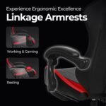 NEO CHAIR Video Gaming Chair with Footrest High Back Ergonomic Comfortable Office Computer Desk with Lumbar Support Height Adjustable with PU Leather Recliner for Adults Women Men (Red) - Image 6