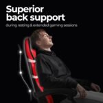 NEO CHAIR Video Gaming Chair with Footrest High Back Ergonomic Comfortable Office Computer Desk with Lumbar Support Height Adjustable with PU Leather Recliner for Adults Women Men (Red) - Image 8