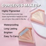 White Highlighter Makeup Palette Face Highlighter Powder Iluminadores De Maquillaje Narutal Shimmer Glitter Highlighter Contour Powder Makeup Palette-01 Pearl White - Image 6