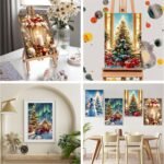 Arttoplus 4 Pack Framed Paint by Numbers Kit for Adults Beginners-DIY Christmas Adult Paint by Number Kits on Canvas Framed, Acrylic Oil Painting Kits for Adults for Gift Home Decor(8x12inch) - Image 6