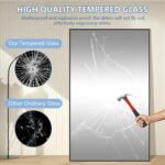 Large Mirror Full Length 72"X44", Oversized Floor Mirror with Stand, Black Free Standing Mirror Full Length for Gym Bedroom Living Room, Hanging or Wall Mounted, Shatterproof Tempered Glass - Image 8