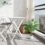 Der Rose 28'' Artificial Palm Tree Tall Fake Tropical Faux Trees Indoor and Outdoor for Home Bathroom Porch Outside Patio Decor (White Pot) - Image 7