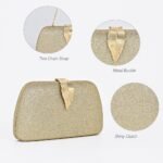 Glitter Evening Bag Clutch Purses for Women Formal Elegant Wedding Party Prom Clutch Handbag - Image 5