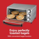 Hamilton Beach 4-Slice Toaster Oven with 5 Cooking Modes (Bake, Broil, Keep Warm Toast & Bagel) with Stay On & Auto Shutoff, 2 Rack Positions, 1100 Watts and 3 Accessories, Stainless Steel (31143) - Image 5