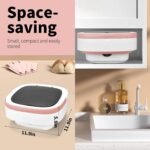 Portable Mini Washing Machine, 16L Foldable Washer and Dryer with 3 Modes Deep Cleaning, Upgraded Small Collapsible Laundry for Hotel, Apartment, Home and Travel - Pink - Image 5