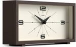 JONES CLOCKS® 'Odeon' Desk Clock | Modern Rectangular Design in Brown, Stylish Retro Look for Shelf, Table, Mantel or Bedside - Image 3