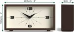 JONES CLOCKS® 'Odeon' Desk Clock | Modern Rectangular Design in Brown, Stylish Retro Look for Shelf, Table, Mantel or Bedside - Image 4