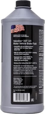 Valvoline DOT 3 & 4 Synthetic Brake Fluid with High Boiling Point, Corrosion Protection, Vapor Lock Resistance, Compatible with ABS, Disc and Drum Brake Systems, 32oz - Image 3