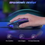 Redragon Gaming Mouse, Wired Gaming Mouse with RGB Backlit, 8000 DPI Adjustable, Mouse with 9 Programmable Macro Buttons & Fire Button, Software Supports DIY Keybinds, M910-K - Image 9