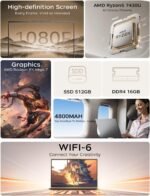 Laptop, 2025 Laptop, ΑΜD Ryzen 5 7430U (Up to 4.3GHz),16GB RAM 512GB NVMe SSD, 15.6-in IPS Laptop Computer WiFi 6, Numeric Keypad, Home Laptops Office Laptops, HDMI Type-C - Image 3