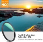K&F CONCEPT 77mm Ultra-Low Reflectivity Circular Polarizers Filter 28 Multi-Layer Coatings Ultra-Slim High Definition Polarizing Camera Lens Filter (Nano-X Series) - Image 3