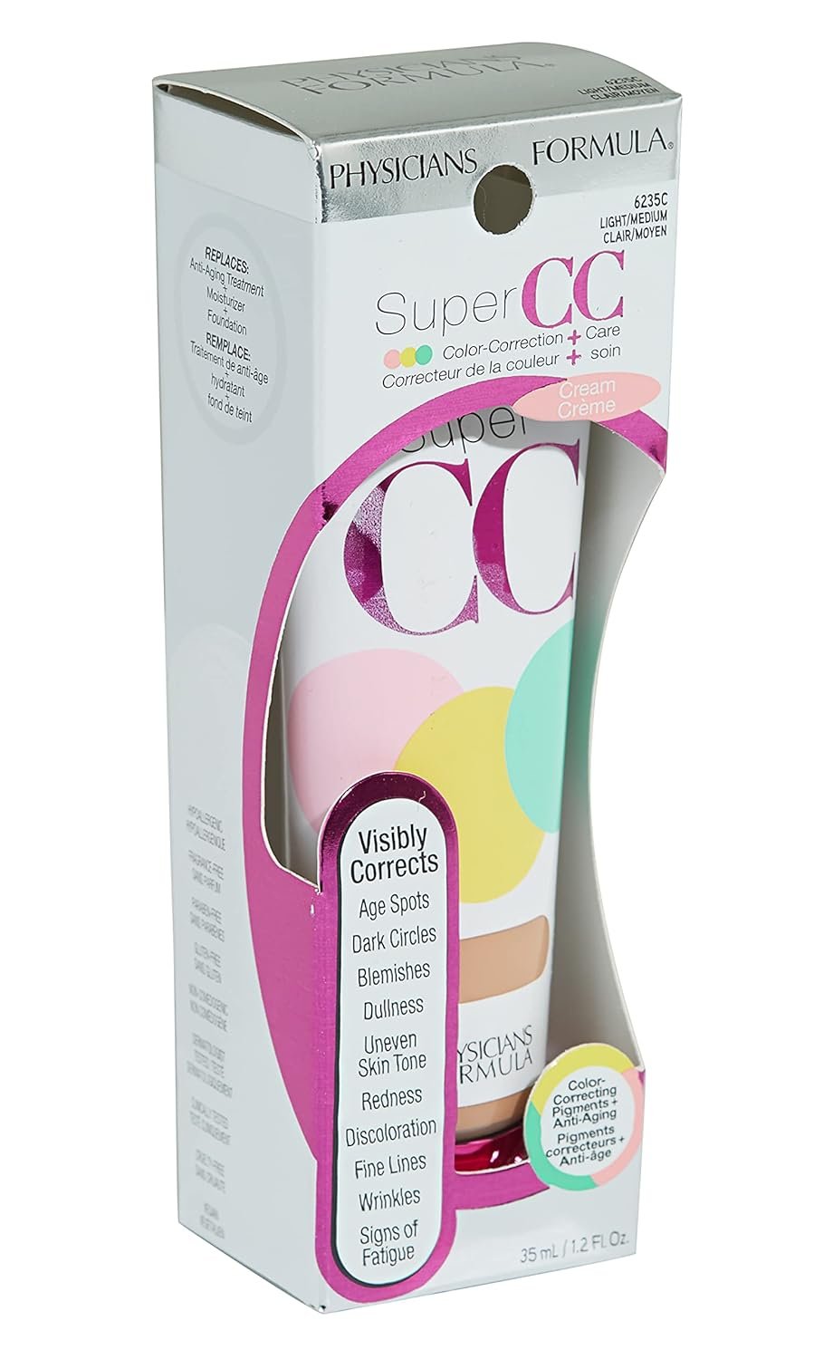 Physicians Formula Super CC+ Cream Color-Correction + Care Cream Full Coverage Light Foundation, Anti Aging Hydrating Serum, For Uneven Skin Tone, Dermatologist Approved - Image 11