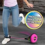 Just Play Skip It Retro Outdoor Toy, Light Up Ball and Digital Counter, Pink, Soft Foam Padded Ankle Ring, 31-inch Long, Screen Free Play, Toys for Kids Ages 5 Up - Image 4