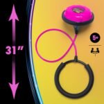 Just Play Skip It Retro Outdoor Toy, Light Up Ball and Digital Counter, Pink, Soft Foam Padded Ankle Ring, 31-inch Long, Screen Free Play, Toys for Kids Ages 5 Up - Image 5