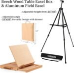 VISWIN Professional All-in-One Art Painting Kit with Aluminum & Beech Wood Easel, 96 Acrylic, Watercolor & Oil Paint Set, Canvas, Painting Set with Complete Art Supplies for Adult, Artist, Beginner - Image 3