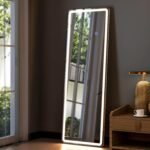 64"x21" Full Length Mirror with LED Lights, Lighted Full Body Mirrors, Aluminum Frame Mirror with Dimming & 3 Color Lighting, Hanging Mounted Mirrors for Bedroom Dressing Room Cloakroom - Image 4