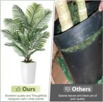 Palm Tree 5FT Artificial, 60in Tall Faux Palm Tree with 15.7 White Planter, Fake Potted Tree for Indoor & Outdoor Home Office Decor - Image 4
