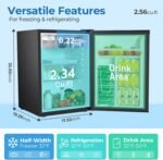 2.56 Cu.ft Compact Refrigerator with Reversible Single Door, Silver - Image 5