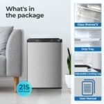 2.56 Cu.ft Compact Refrigerator with Reversible Single Door, Silver - Image 7