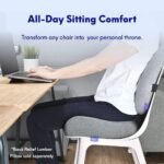 C CUSHION LAB Patented Pressure Relief Seat Cushion for Long Sitting Hours on Office/Home Chair, Car, Wheelchair - Extra-Dense Memory Foam for Hip, Tailbone, Coccyx, Sciatica - Light Grey - Image 3