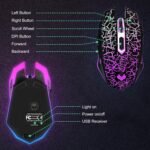 Wireless Gaming Mouse, Rechargeable Wireless Computer Mouse, 7-Color LED Light, Ergonomic Mouse with 6 Silent Click Buttons, 3 Adjustable 2400 DPI Wireless Mouse for Laptop,PC,Mac, Black - Image 7