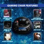 FranFusion Inflatable Gaming Chair for Kids & Teens with Cup Holders and Side Pocket - This Air Bean Bag Game Chair is The Perfect Furniture for Gamer Room Décor (Gaming Time with Ottoman) - Image 6