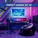 FranFusion Inflatable Gaming Chair for Kids & Teens with Cup Holders and Side Pocket - This Air Bean Bag Game Chair is The Perfect Furniture for Gamer Room Décor (Gaming Time with Ottoman) - Image 7